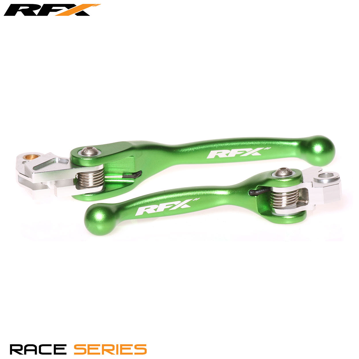 RFX Race Forged Flexible Lever Set (Green) Kaw KX65/85/100 00-22 KX125/250 00-08 RMZ250/450 07-22