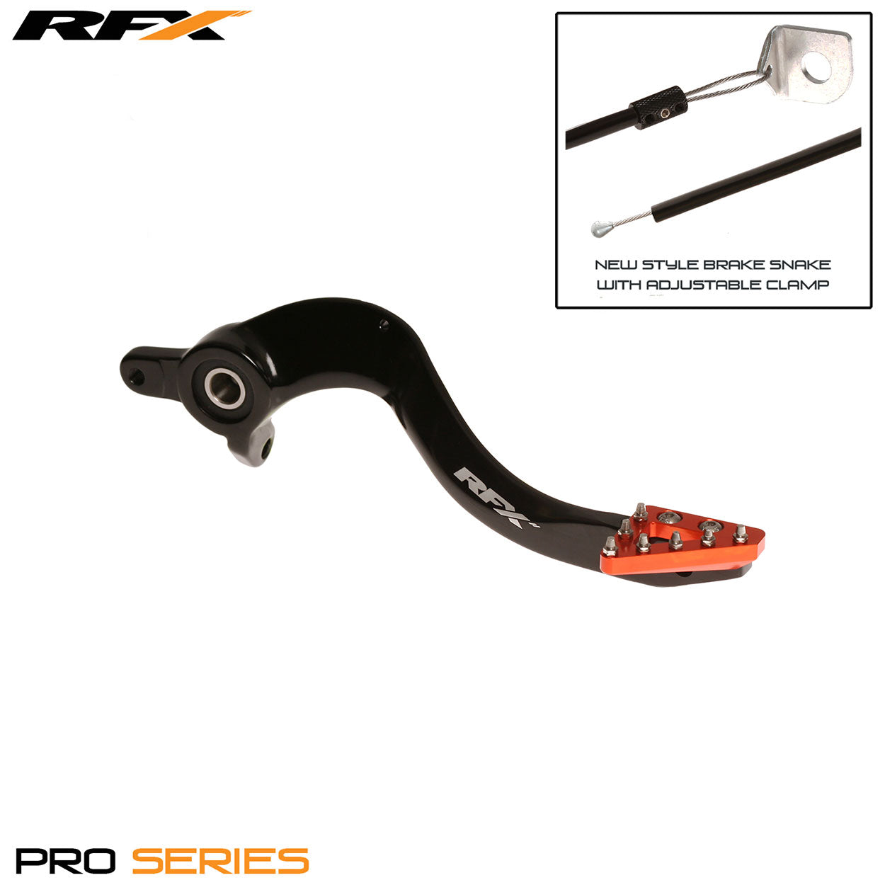 RFX Pro ST Rear Brake Lever Black/Orange KTM SX125/150 07-15 SX250 07-16 SXF250/350/450 07-15