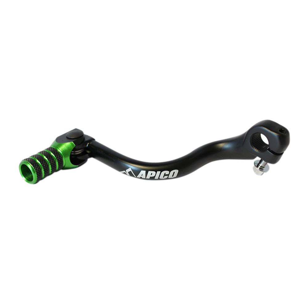 Apico Gear Lever Forged KAWASAKI KX125 94-02, KX250 94-08, KX500 94-04 Black/Green