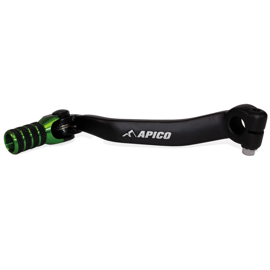 Apico Gear Lever Elite KAWASAKI KX125 03-08 Black/Green