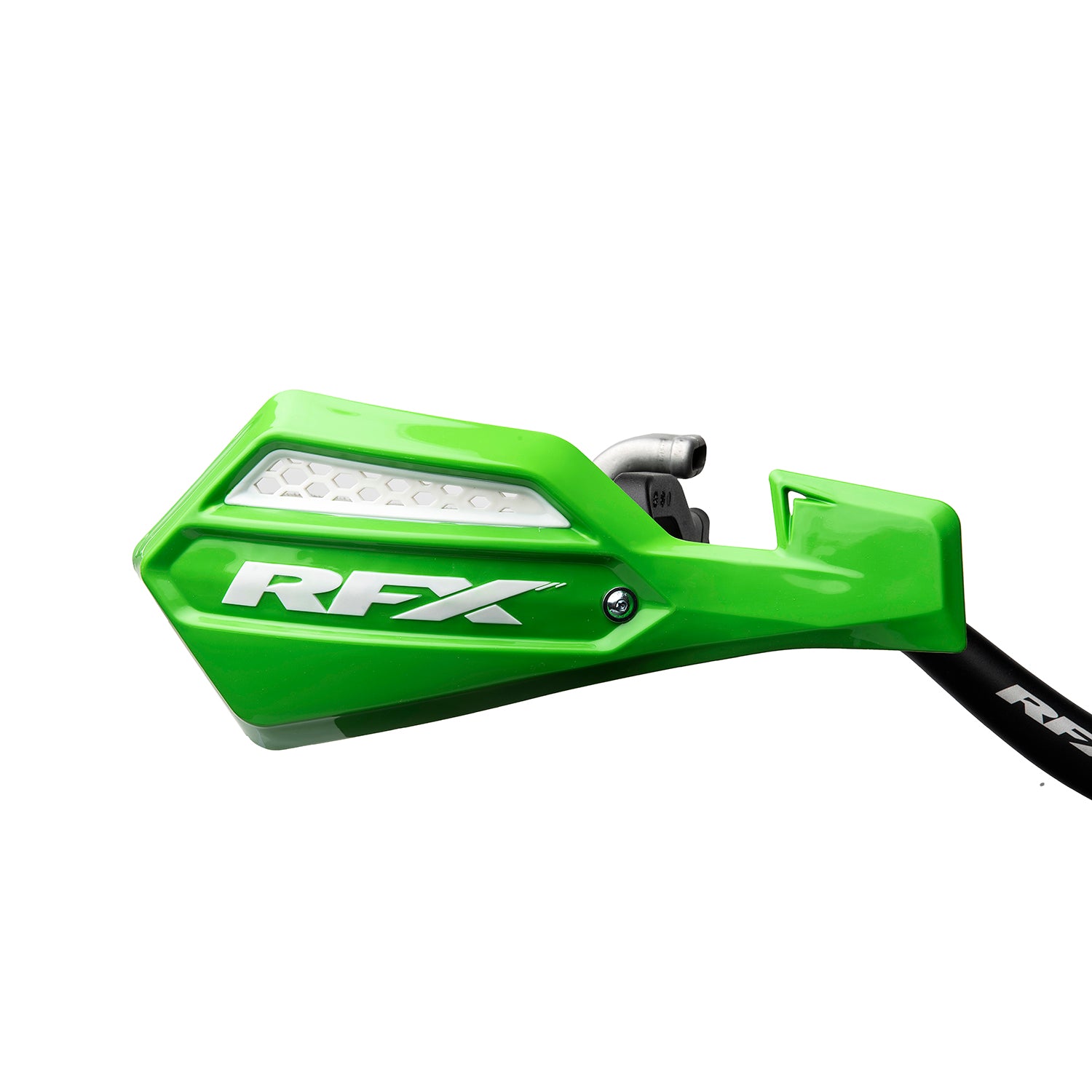 RFX 1 Series Handguards Green/White Inc Fitting Kit