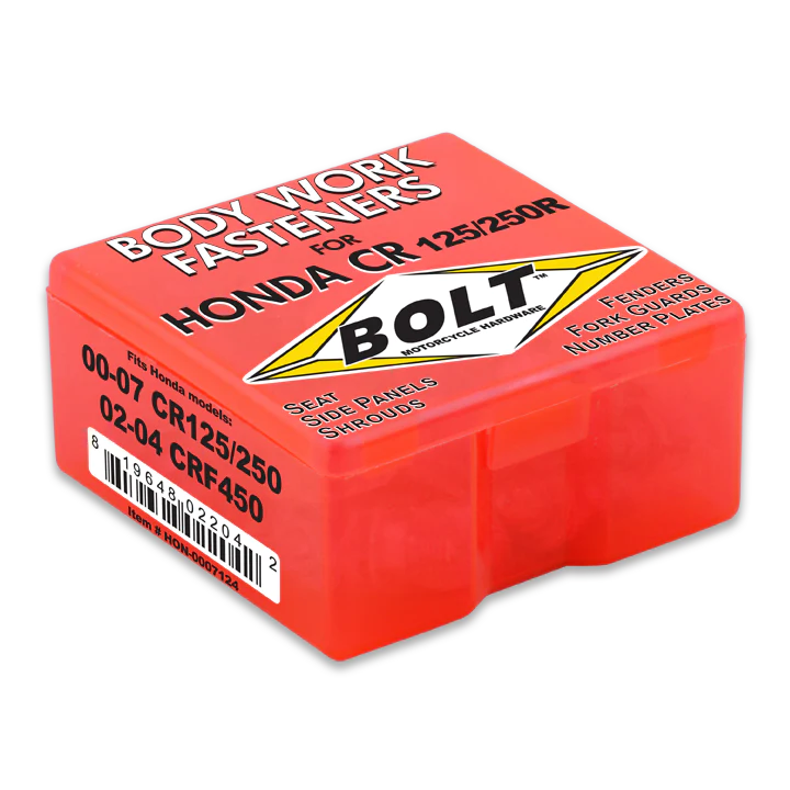 Bolt Plastic Fastener Kit HONDA CR125 00-07, CR250 00-07, CRF450R 02-04