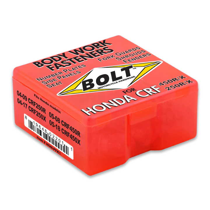 Bolt Plastic Fastener Kit HONDA CRF250R 04-09, CRF450R 05-08, CRF250X/450X 04-19