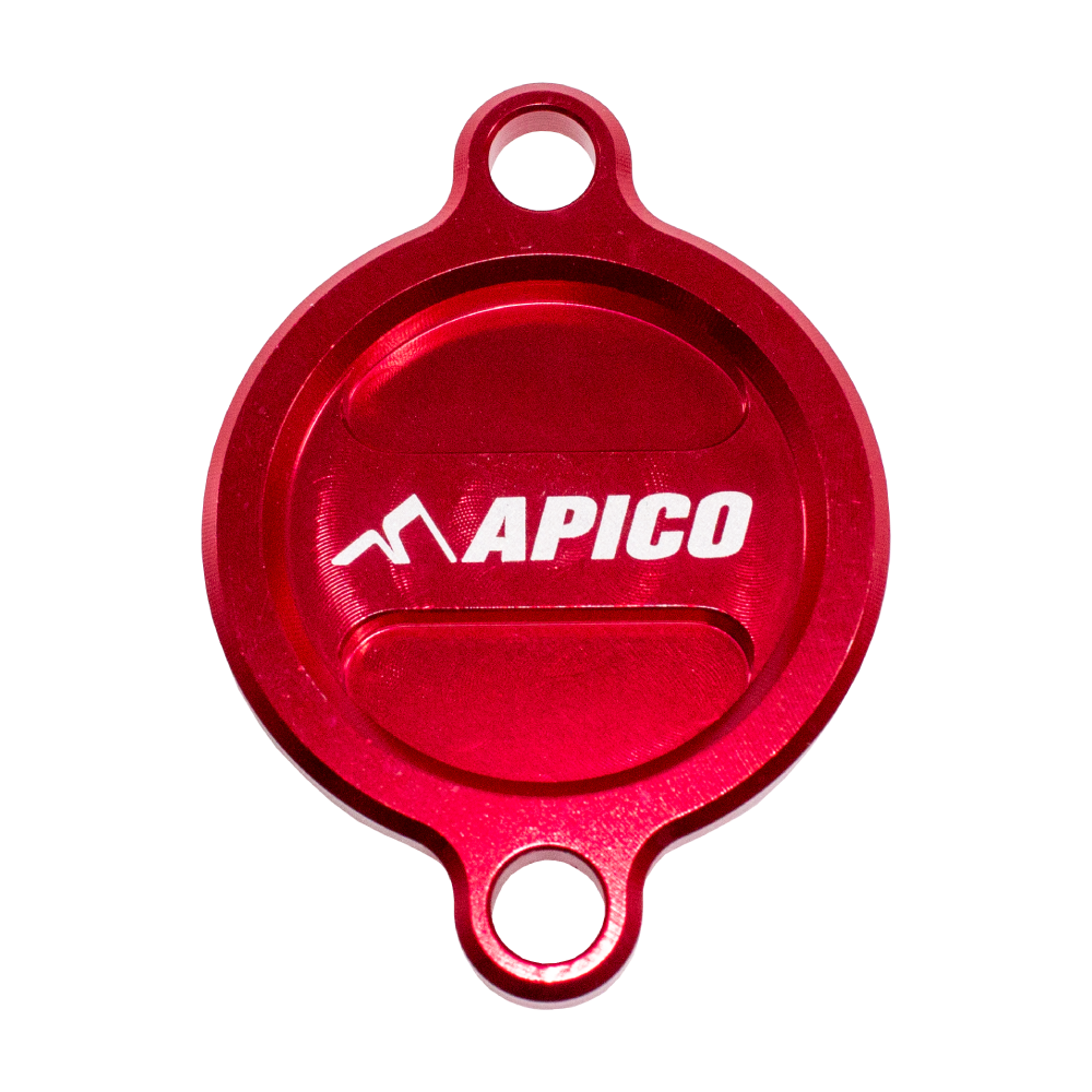 Apico Oil Filter Cover KTM/HUSKY/GAS SX-F250 13-23, SX-F350 11-23, SX-F450 16-23, EXC-F250 14-23 Red