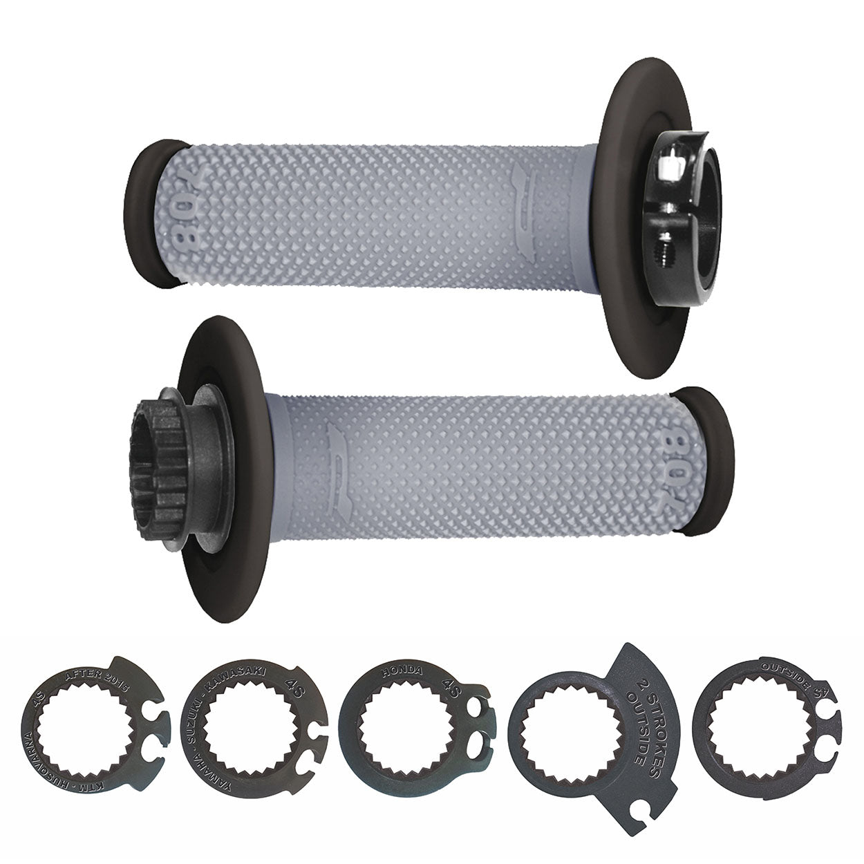 Pro Grip 708 Dual Density Full Diamond Lock On MX Grips Black/Grey