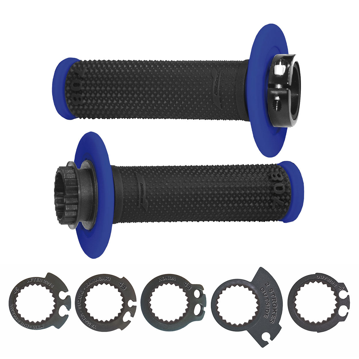 Pro Grip 708 Dual Density Full Diamond Lock On MX Grips Black/Blue