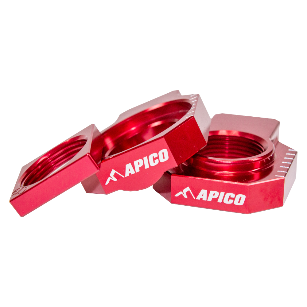 Apico Rear Axle Block KTM/HQV/GAS SX/SX-F125-450 13-22, TC125-FC250-450 16-22, MC/MC-F/EX-F 21-23 Red
