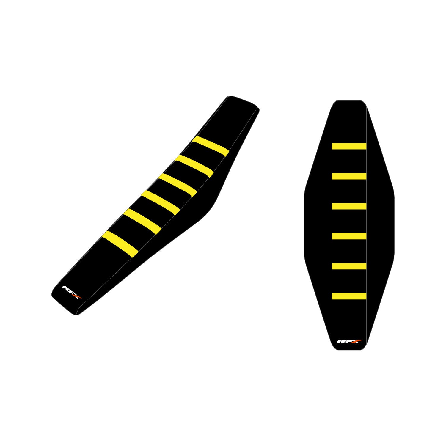 RFX Pro Ribbed Seat Cover Husq (Black Side/Black Top/Yel Rib) TC/FC125-450 19-22 TE/FE150I-501 20-23