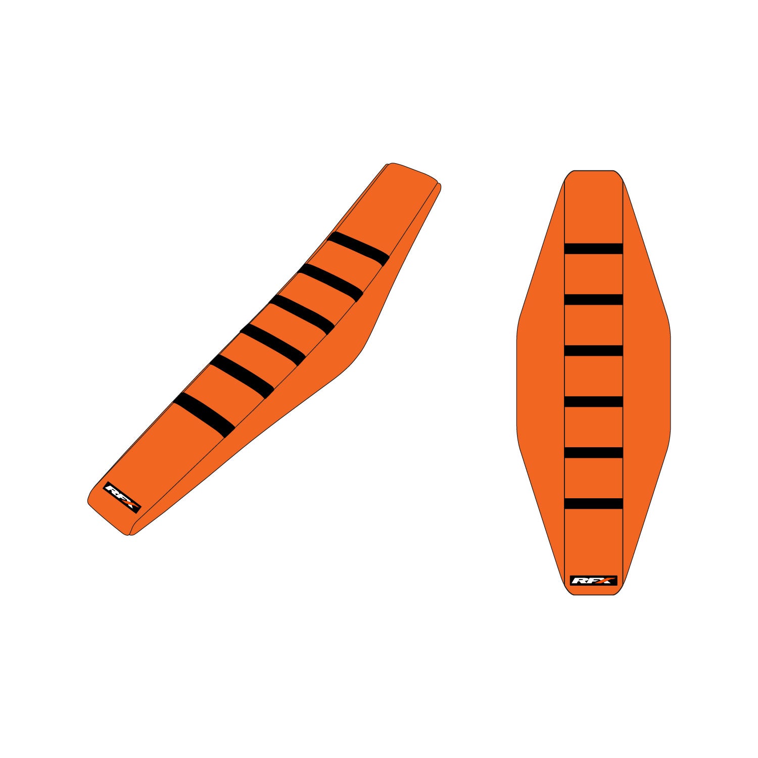 RFX Pro Ribbed Seat Cover KTM (Orange Side/Orange Top/Black Rib) SX/SXF 125-450 11-15 EXC/EXCF 12-16
