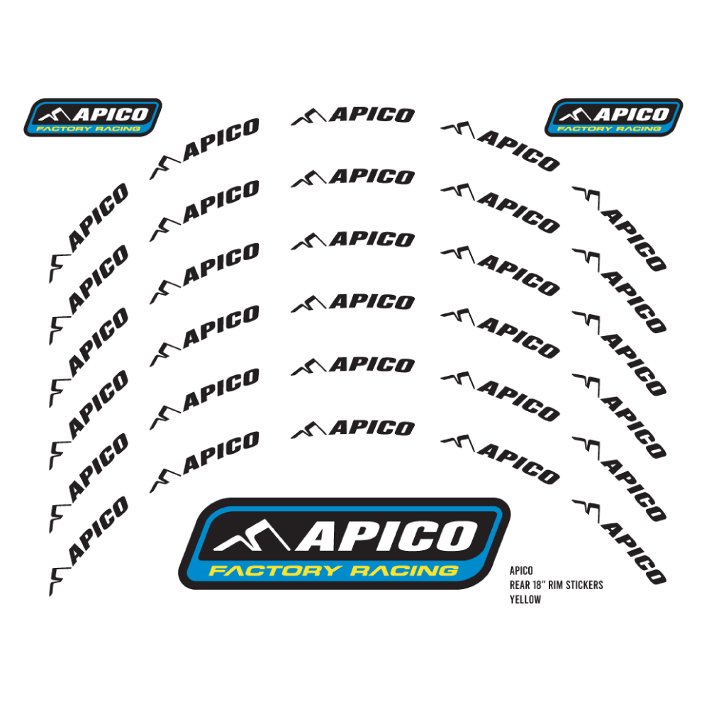 Apico Rim Sticker Kit 21" Front & 18" Rear White/Black