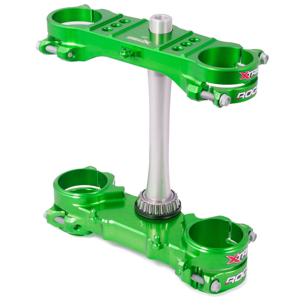 Xtrig Rocs Tech Triple Clamps Green Kawasaki KXF250 21-24 KXF450 19-24 (OS 23mm)