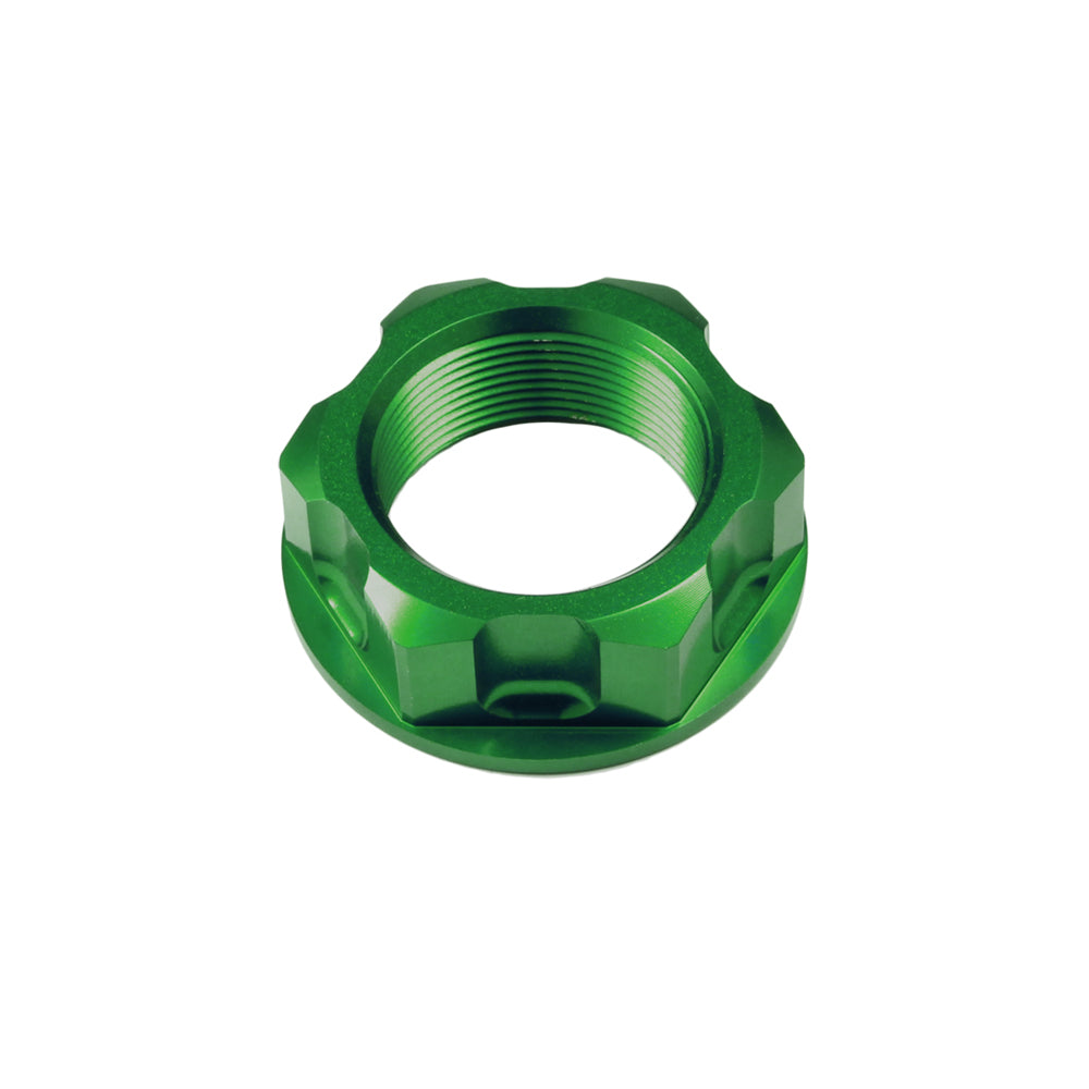 Apico Steering Stem Nut HON/KAW/SUZ CR125-250 83-00, KX250F/450F 04-23, RM-Z250 04-06 Green