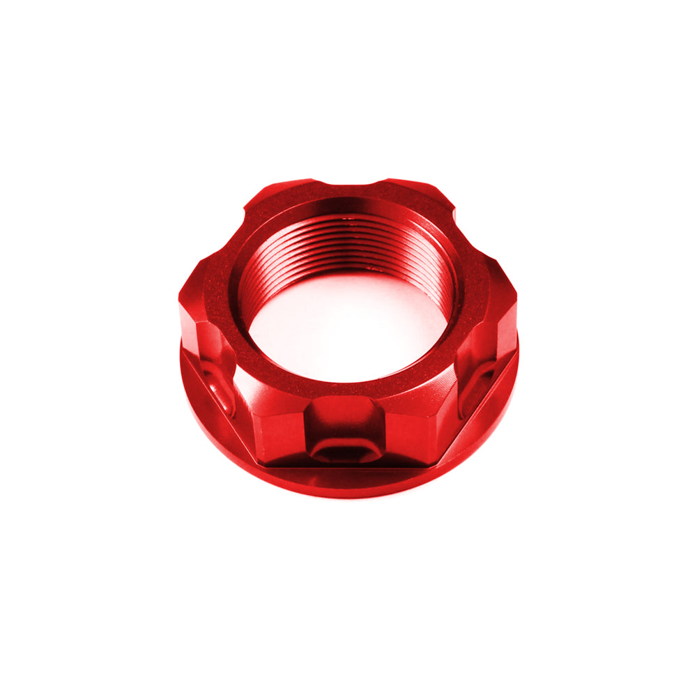 Apico Steering Stem Nut HON/KAW/SUZ CR125-250 83-00, KX250F/450F 04-23, RM-Z250 04-06 Red