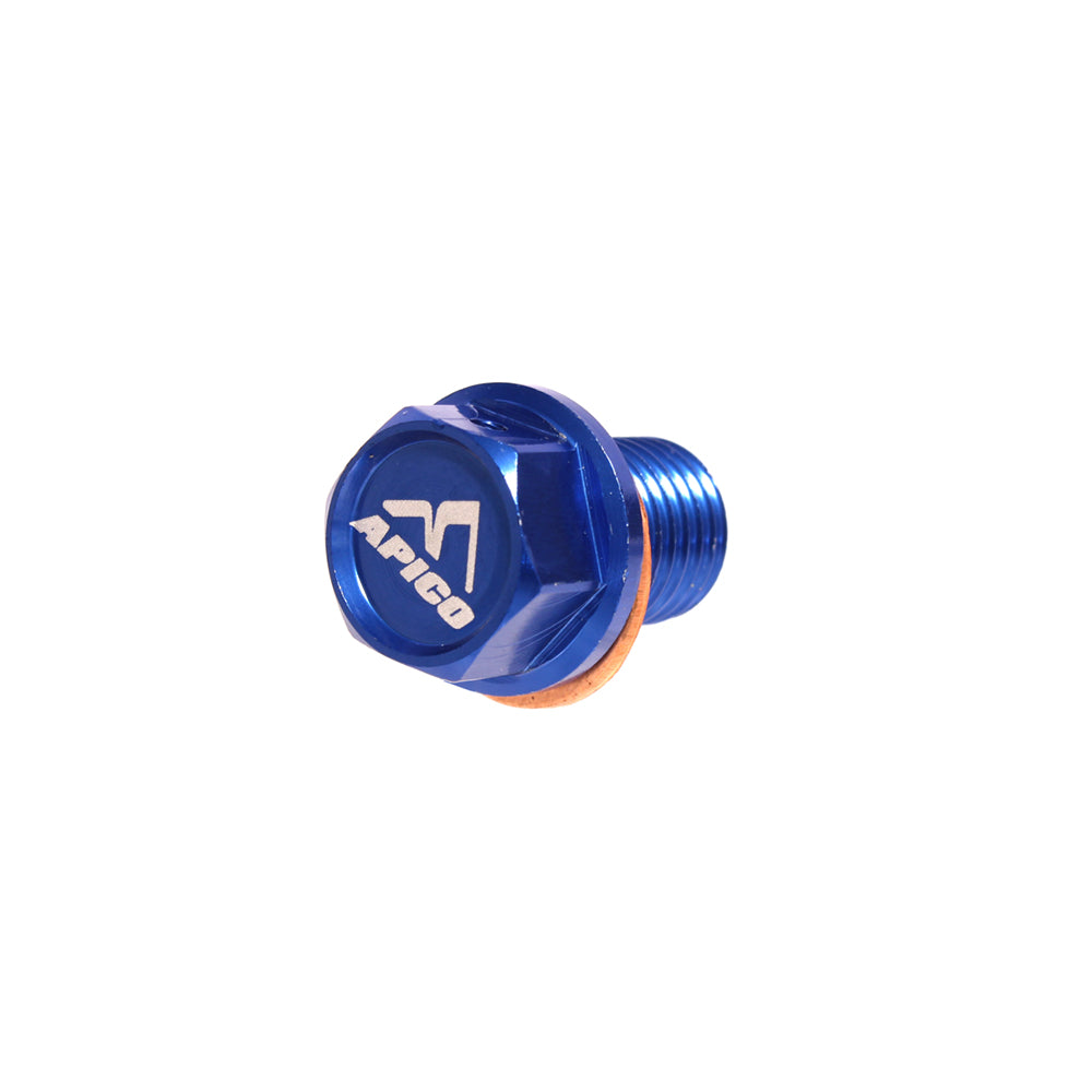 Apico Magnetic Sump Bolt HONDA/YAM CR60-85 83-07, CR125-500 83-07, YZ250 97-23 Blue