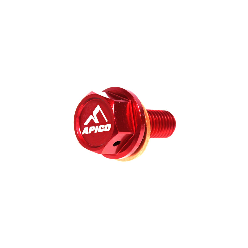 Apico Magnetic Sump Bolt HONDA CRF250R 10-17, CRF450R 09-16, RM-Z250/450 Red