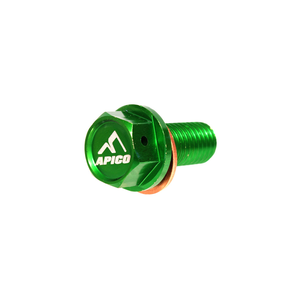 Apico Magnetic Sump Bolt KAWASAKI KX450F 06-15, KLX450R 08-15 Green