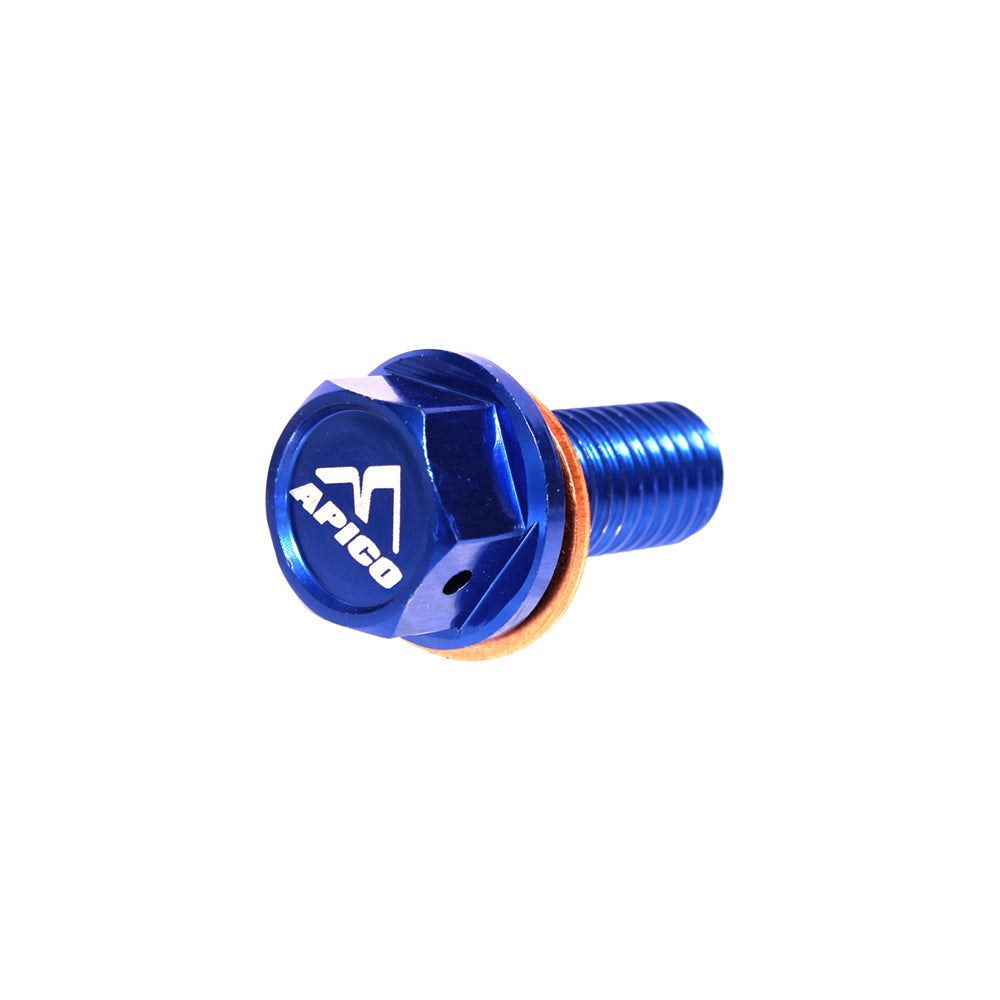 Apico Magnetic Sump Bolt KAWASAKI KX450F 06-15, KLX450R 08-15 Blue