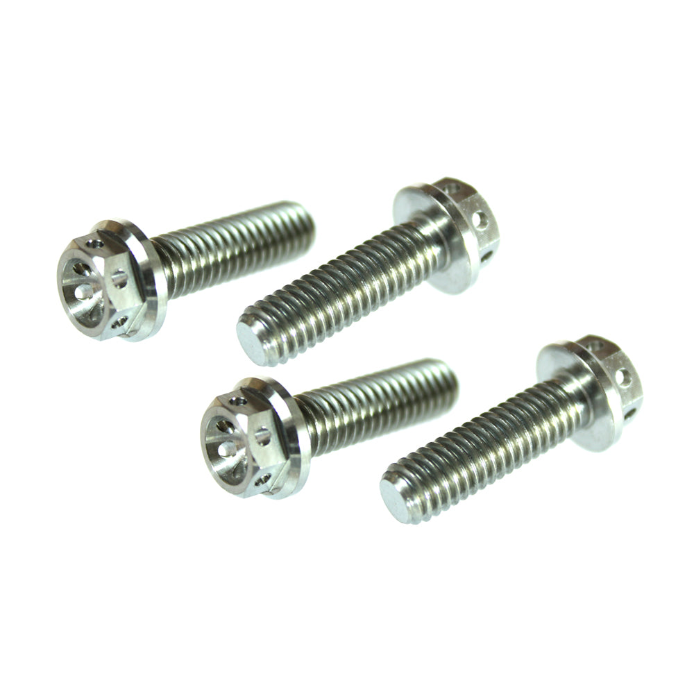 Apico Titanium Hex Head Flange Bolt M6X30 8mm Socket 4pk