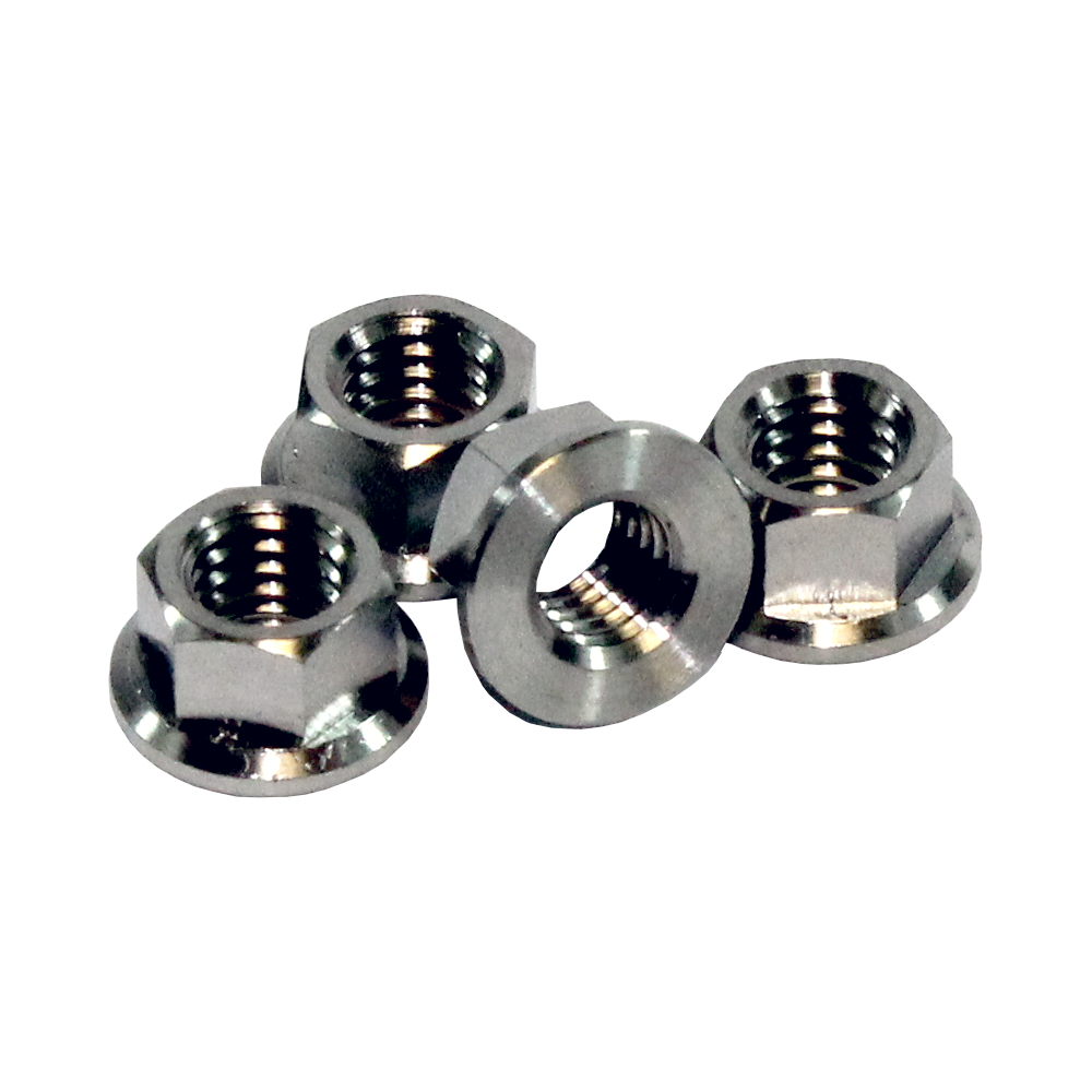 Apico Titanium HEX HEAD FLANGE NUT M6 8mm Socket 4pk