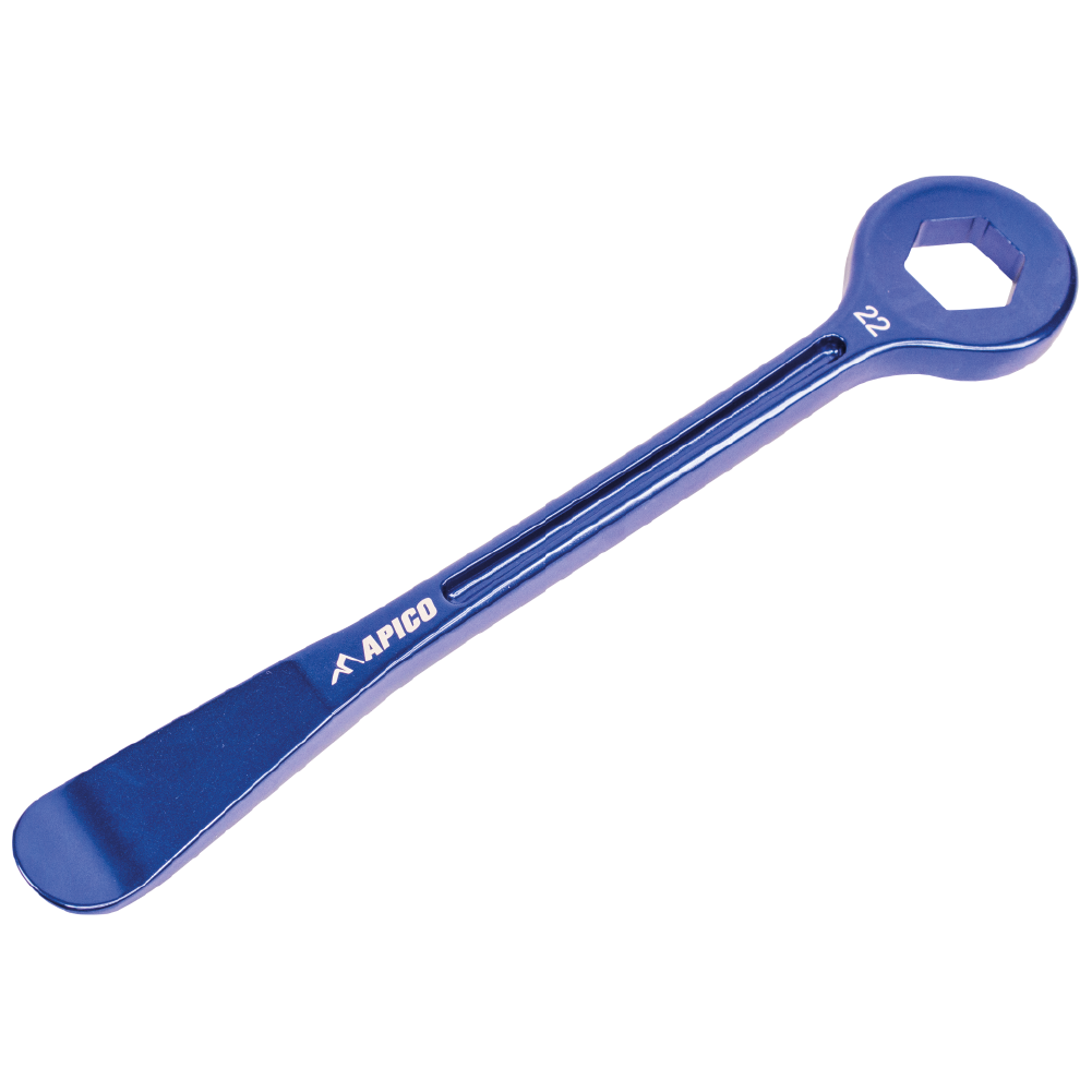 Apico Tyre Lever & Axle Wrench Combination Tool CNC Alloy 22mm Blue