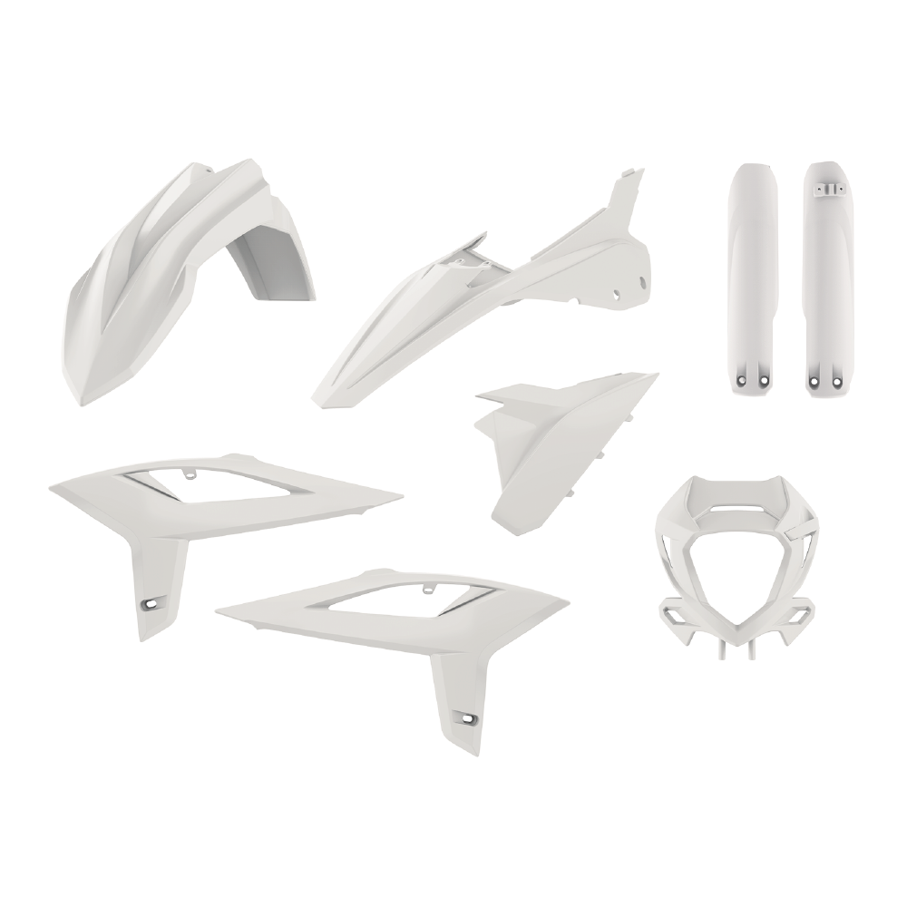 Polisport Plastic Kit BETA 125-480RR 2T+4T 20-22 Full Enduro Inc Fork Guards White