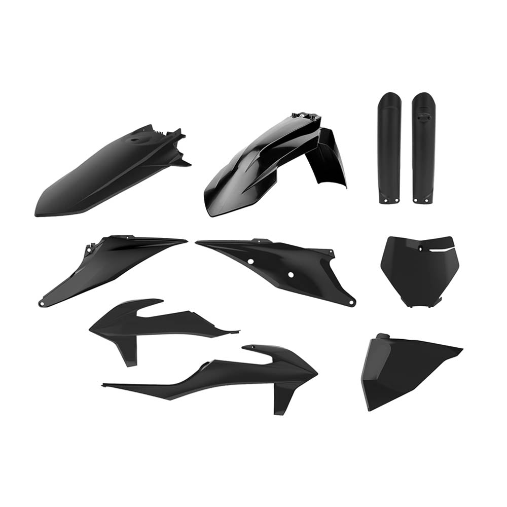 Polisport Plastic Kit KTM SX/SX-F/XC/XC-F 19-22 Inc Fork Guards Black