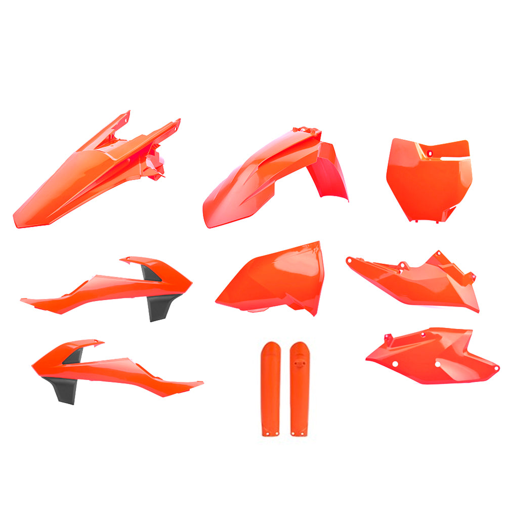Polisport Plastic Kit KTM SX/SX-F/XC/XC-F 16-18, SX250 17-18 Inc Fork Guards Fluo Orange