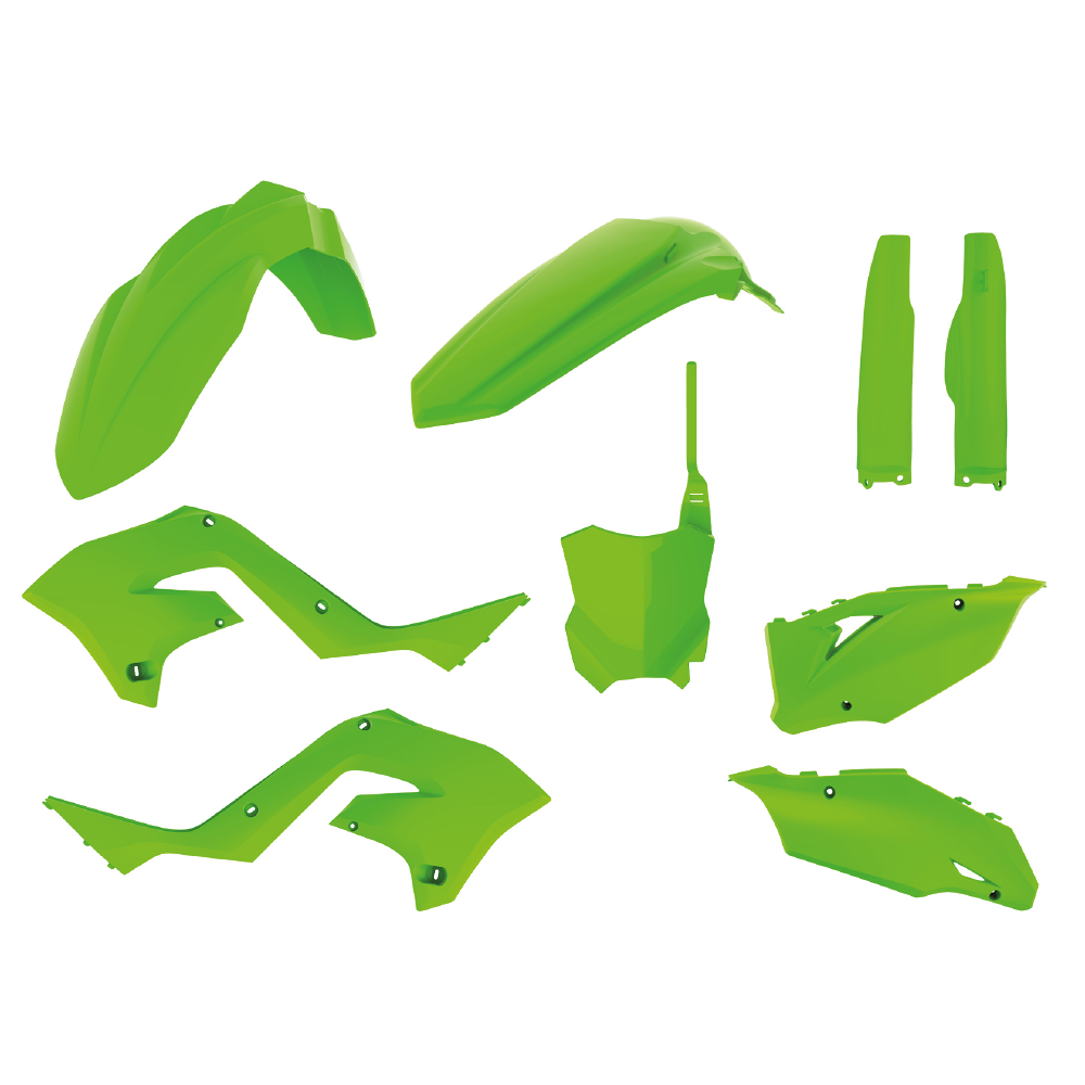 Polisport Plastic Kit KAWASAKI Restyle Kit KX125-250 03-08 (Restyle to KXF 20-22) Lime Green
