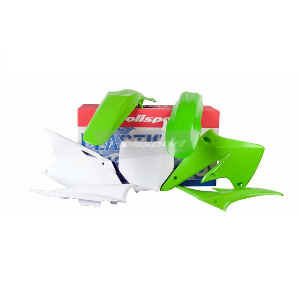 Polisport Plastic Kit KAWASAKI KX250F 04-05 Green/White