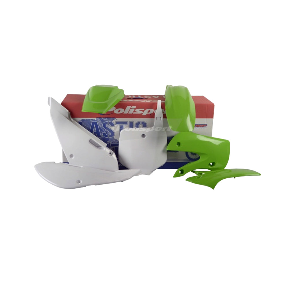 Polisport Plastic Kit KAWASAKI KX65 00-23 Green/White (OEM 11-12/16-23)