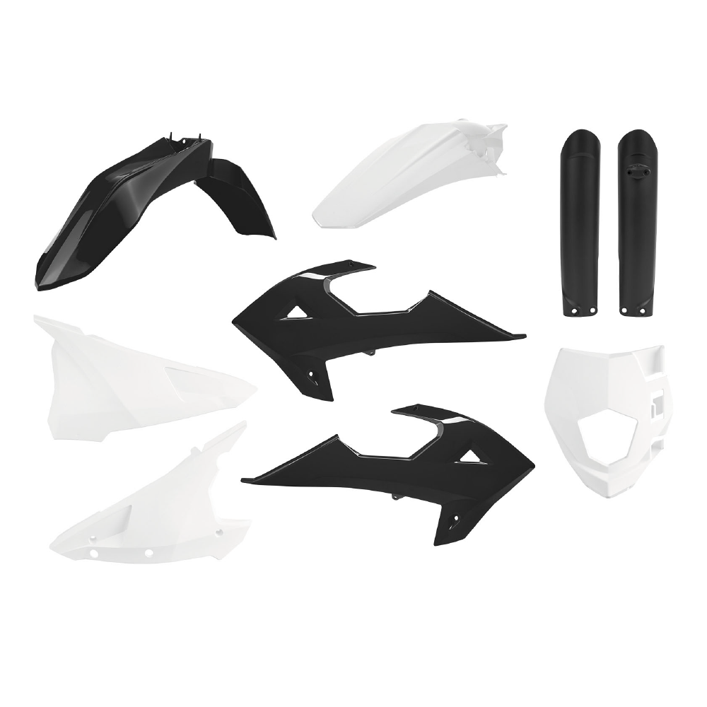 Polisport Plastic Kit GAS GAS/RIEJU EC250-300 18-20, MR250-300 21-23 Black/White
