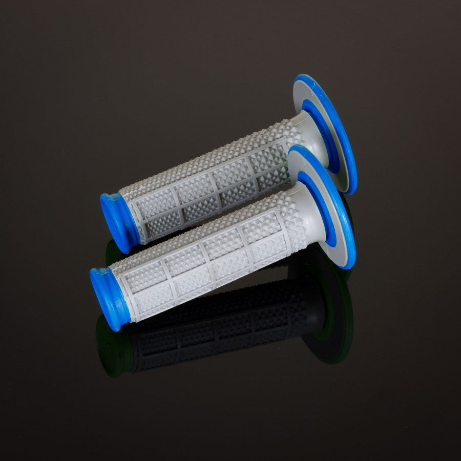 Renthal Grips MX Dual Compound Tapered Half Waffle Blue