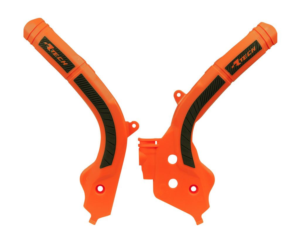 Rtech Frame Protectors KTM SX/F 125-450 16-18 EXC/F 125-500 17-19 Orange/Black