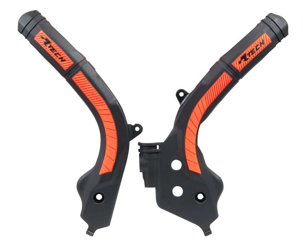 Rtech Frame Protectors KTM SX/F 125-450 16-18 EXC/F 125-500 17-19 Black/Orange