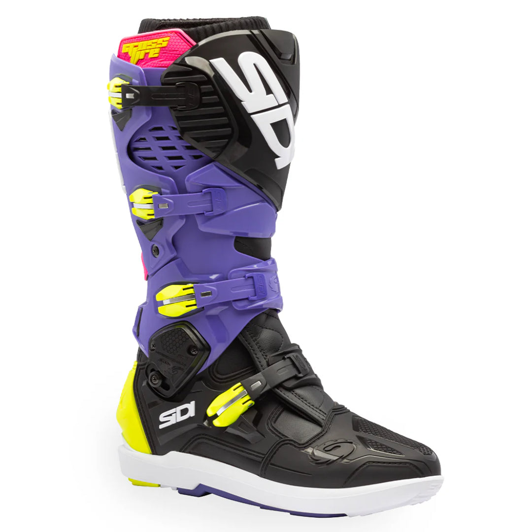 Sidi Crossfire 3 SRS CE Boots Violet/Black/Fluo Yellow