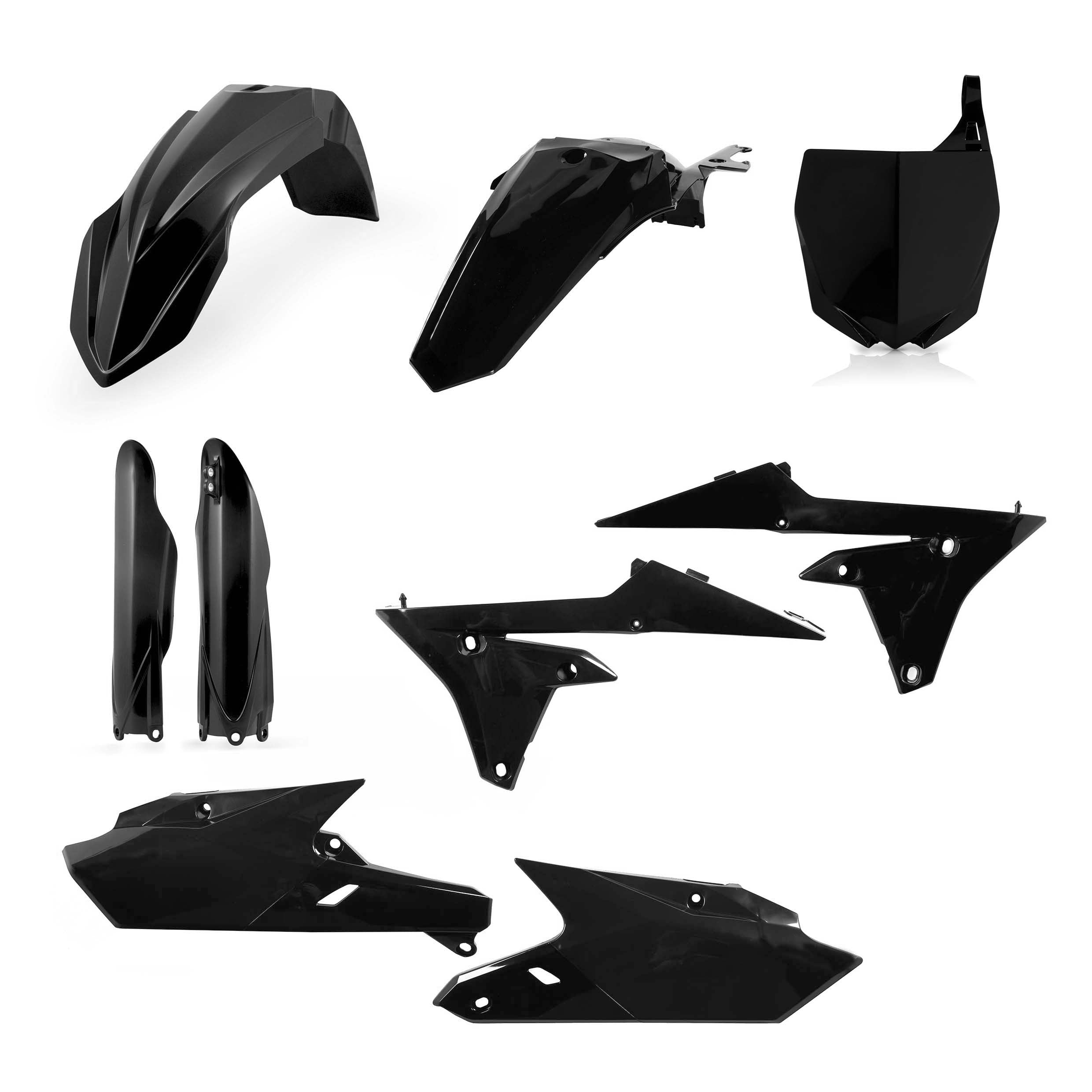 Acerbis Plastic Kit Yamaha YZF 250 2014-2018, YZF 450 2014-2017 Black