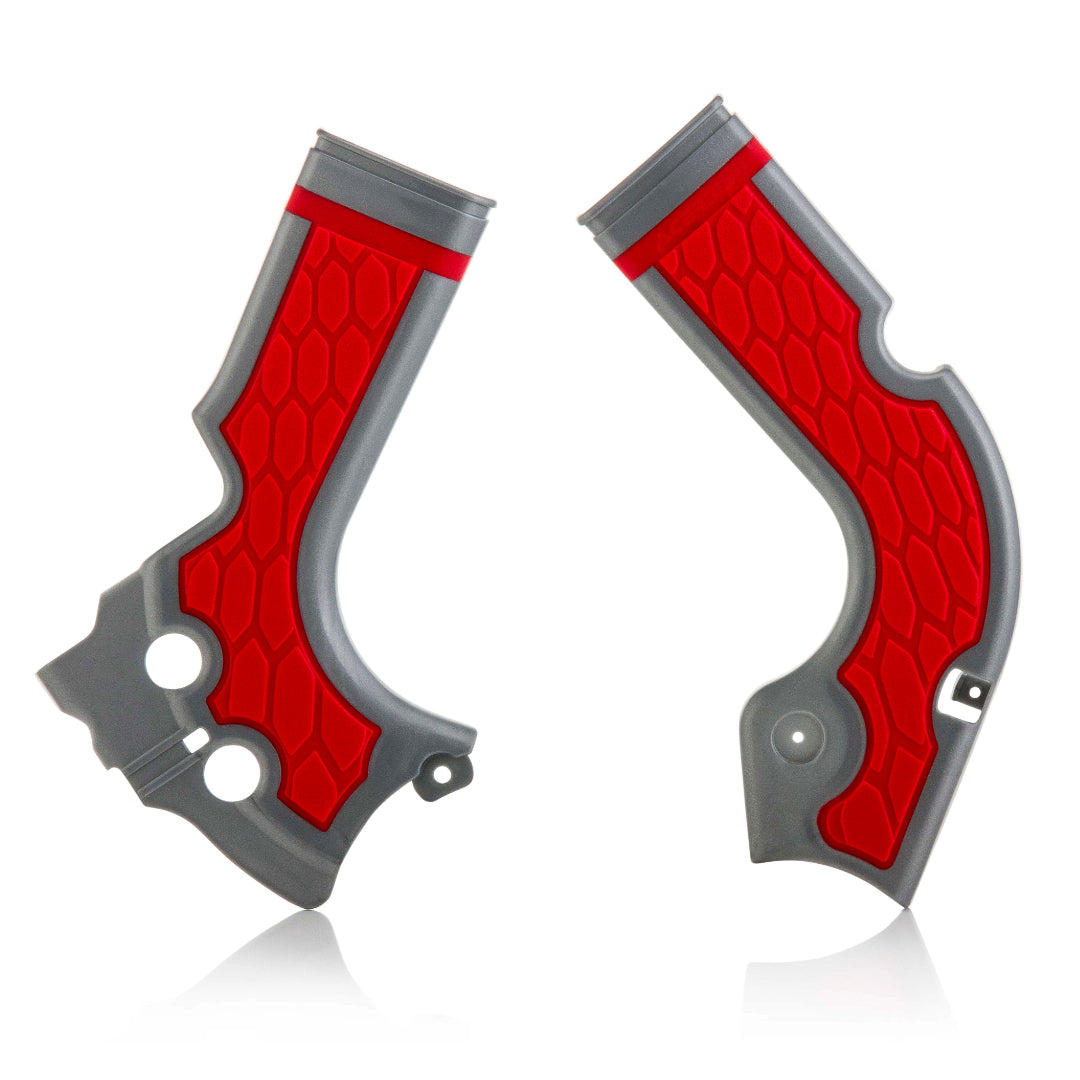 Acerbis X-Grip Frame Guards HONDA CRF 250 R 2014-2017, CRF 450 R 2013-2016 Silver/Red