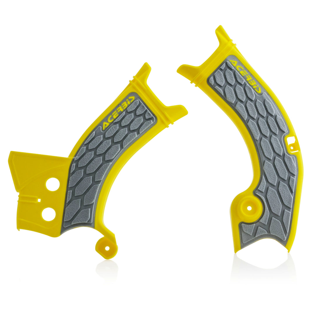Acerbis X-Grip Frame Guards SUZUKI RMZ 450  2018-2023, RMZ 250 19-23 Yellow/Grey