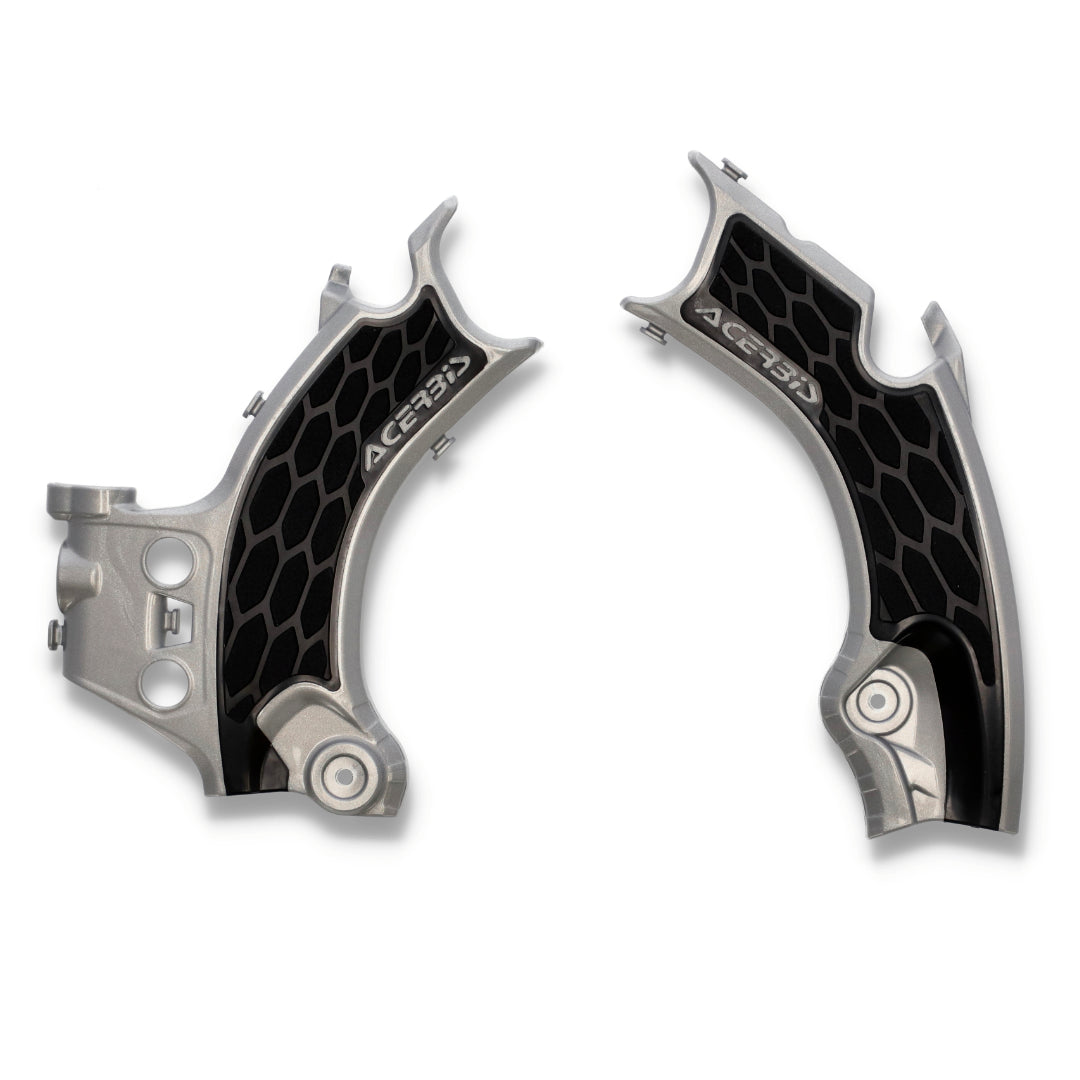 Acerbis X-Grip Frame Guards HONDA CRF 450 R/RX 21-24, CRF 250 R/RX 22-24, CRF 300 RX 22-24 Silver/Black