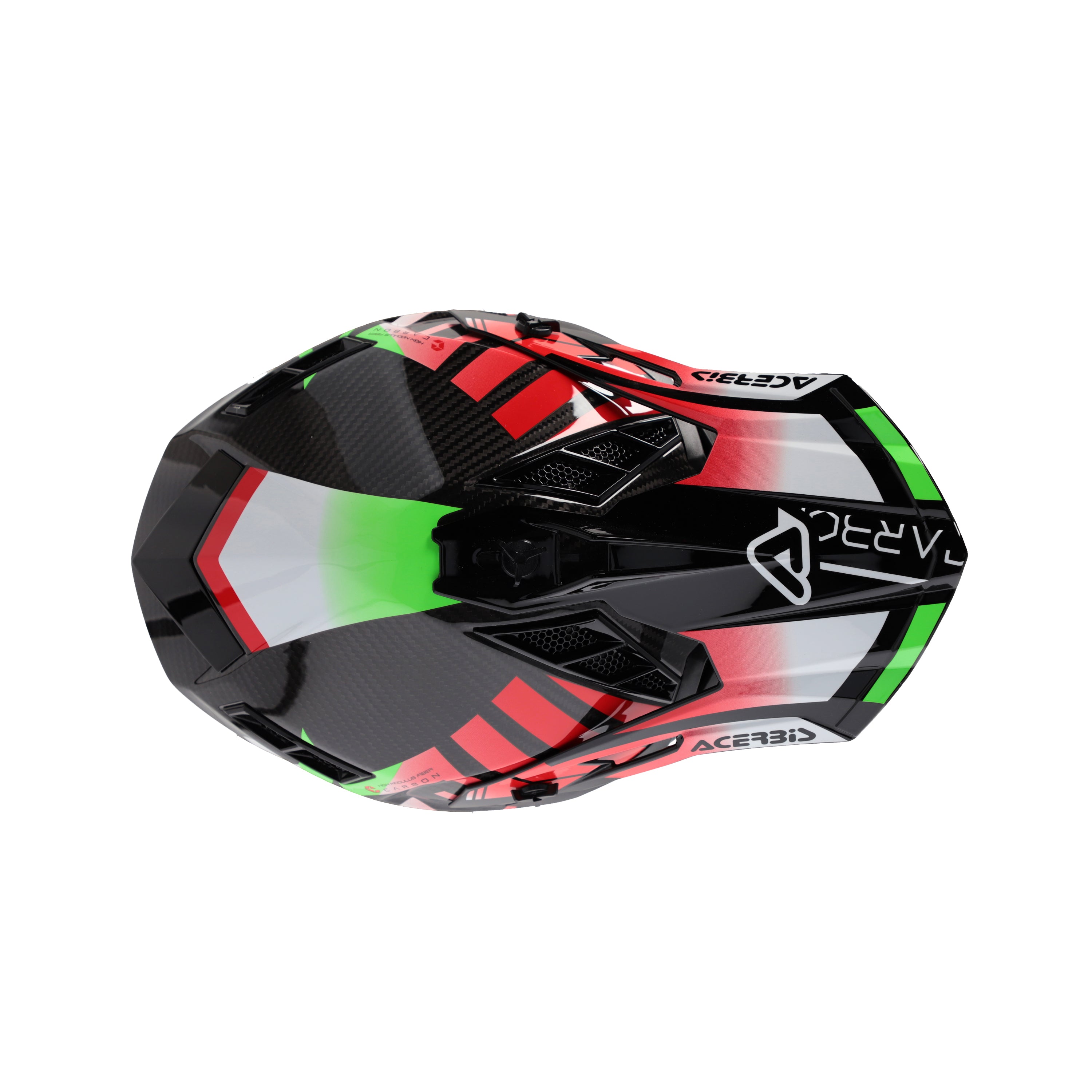 Acerbis Steel Carbon MX Helmet Glossy Green/Red