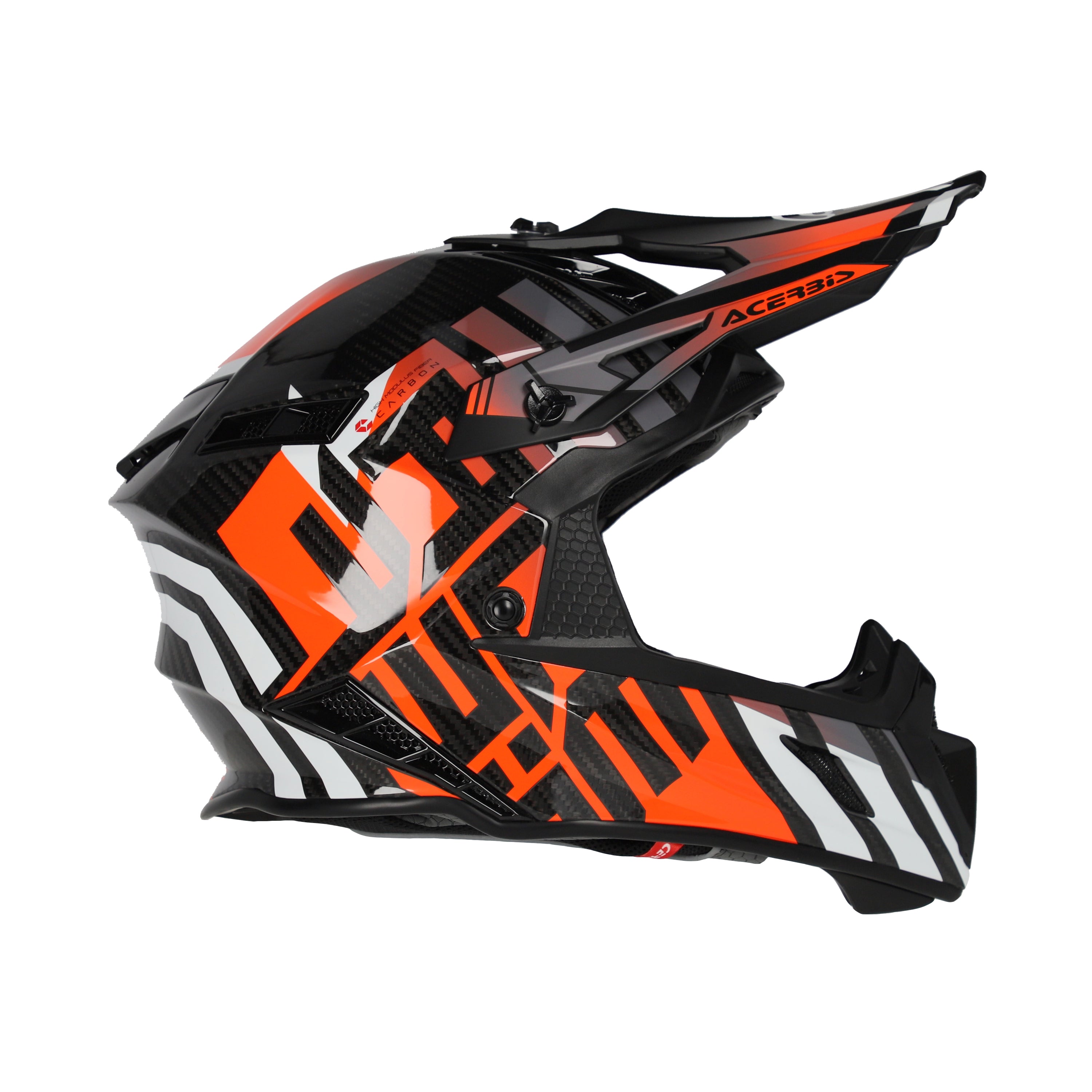 Acerbis Steel Carbon MX Helmet Glossy Black/Fluo Orange