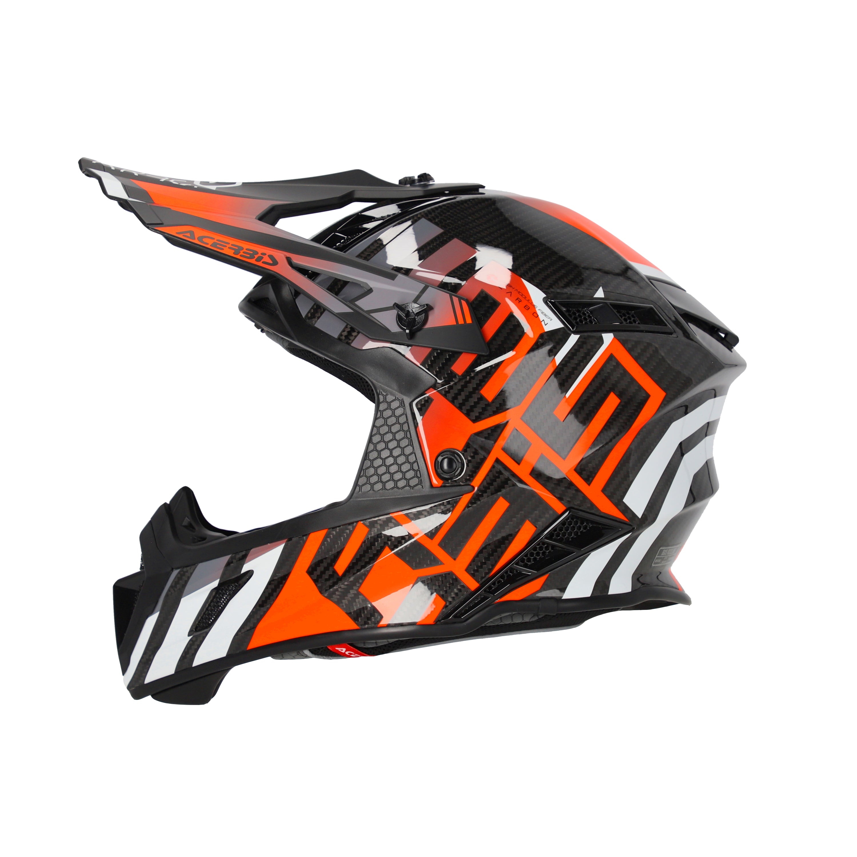 Acerbis Steel Carbon MX Helmet Glossy Black/Fluo Orange