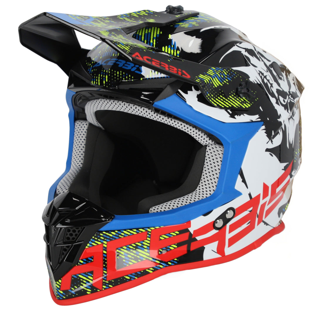 Acerbis Linear Graphic MX Helmet Glossy White/Black