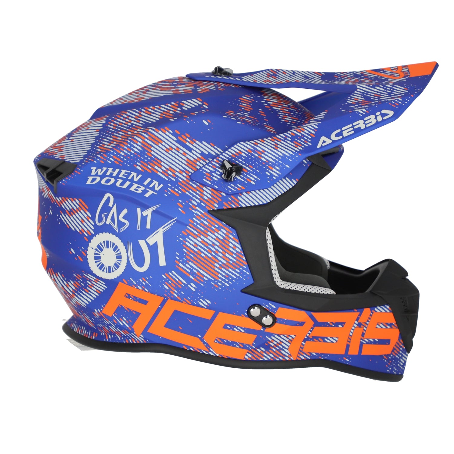 Acerbis Linear Graphic ECE 22.06 MX Helmet Matte Grey/Blue