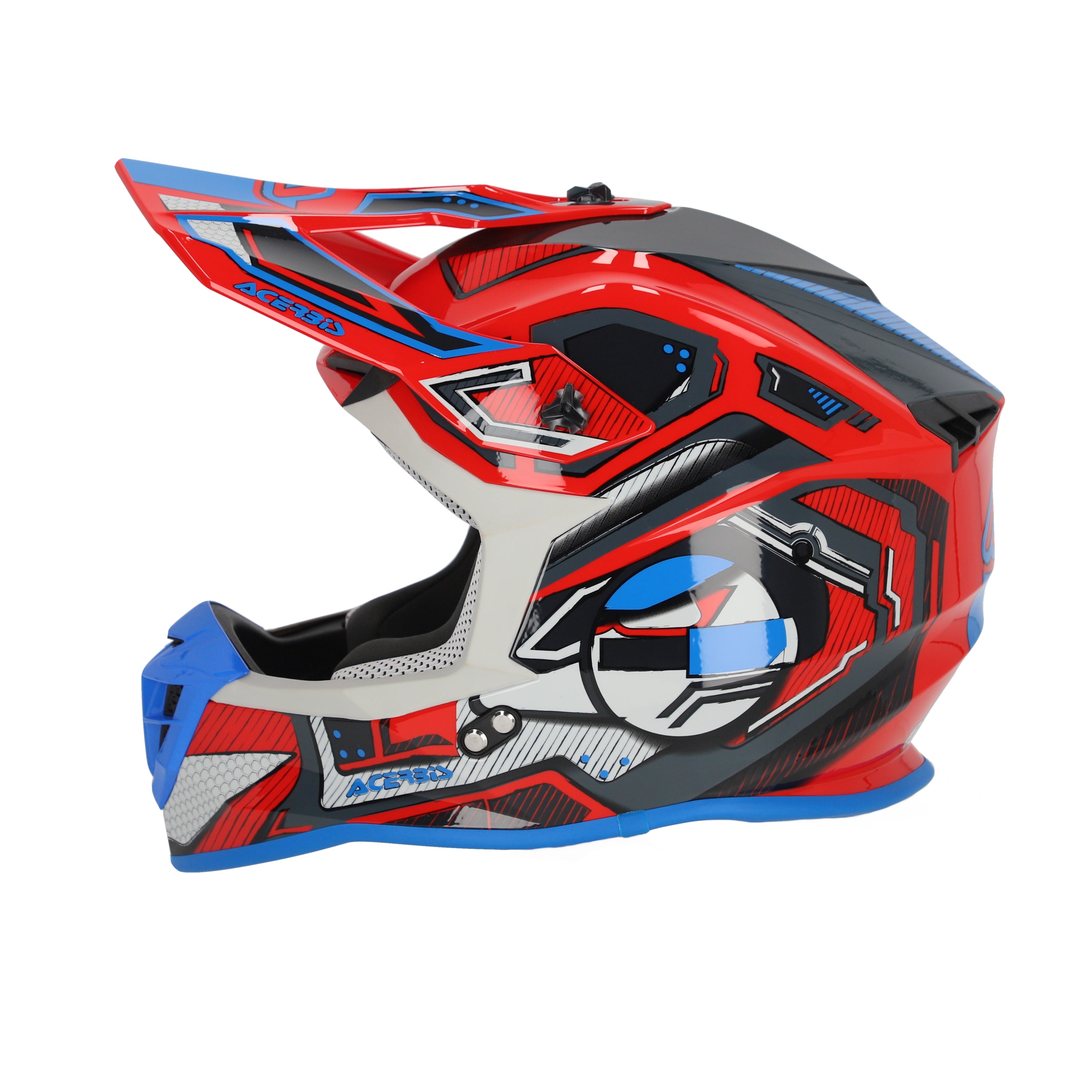 Acerbis Linear Graphic ECE 22.06 MX Helmet Glossy Red/Blue
