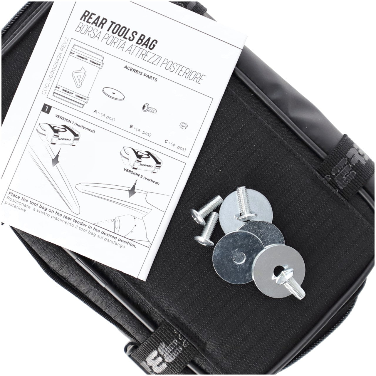 Acerbis Logo Rear Fender Tool Bag Black/White