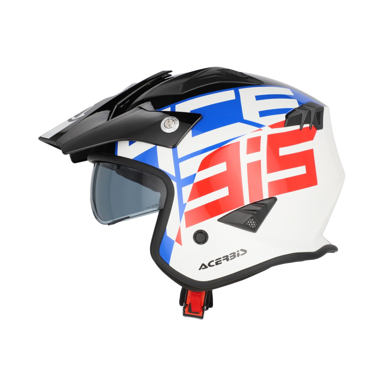 Acerbis Jet Aria Graphic Trials Helmet White/Blue/Red