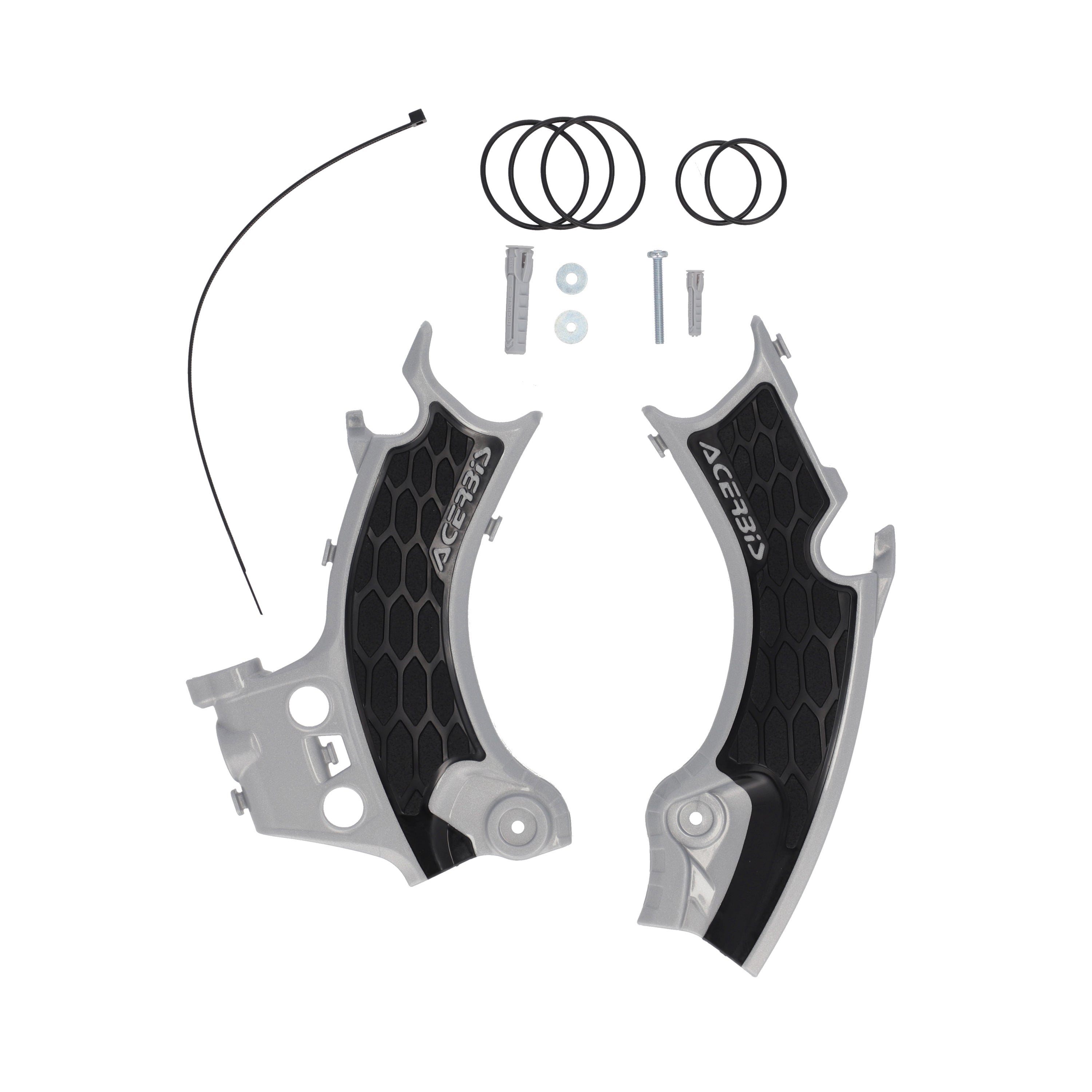 Acerbis X-Grip Frame Guards HONDA CRF 250R 2025, CRF 450R 2025 Silver/Black