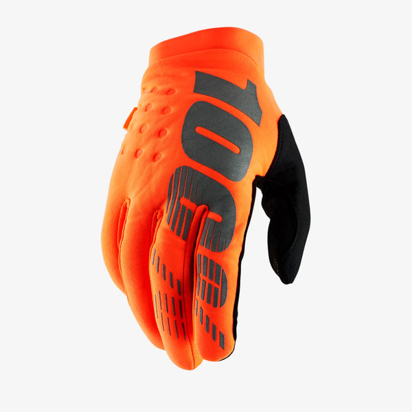 100% Brisker Cold Weather Glove Fluo Orange/Black