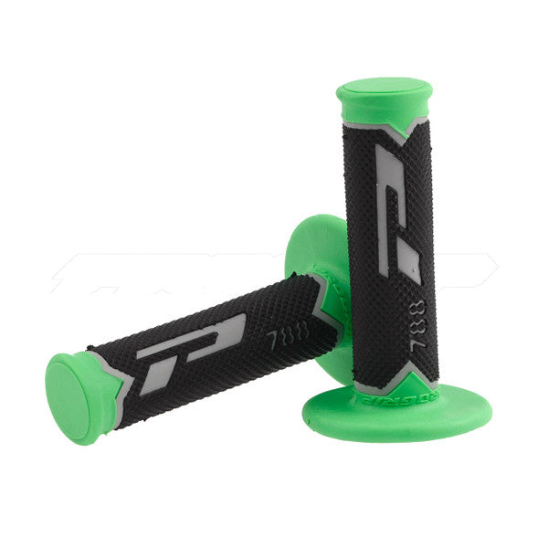Pro Grip 788 Triple Density Full Diamond MX Grips Black/Green